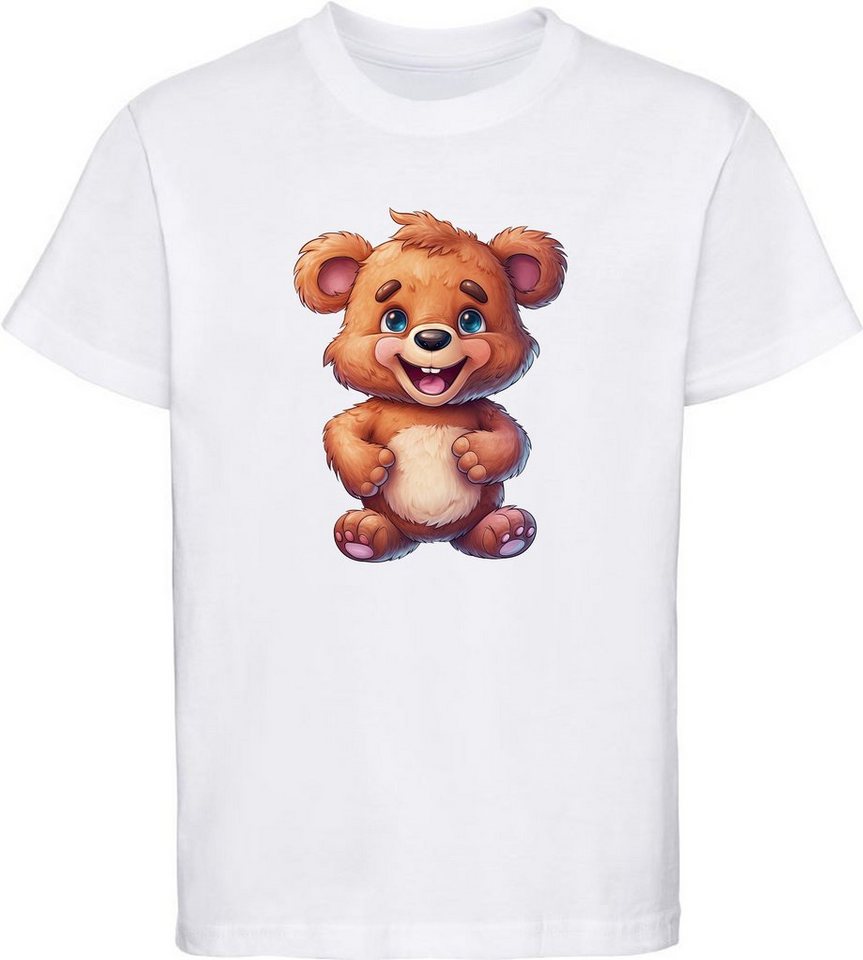 MyDesign24 T-Shirt Kinder Wildtier Print Shirt bedruckt - Baby Bär Baumwollshirt mit Aufdruck, i270 von MyDesign24