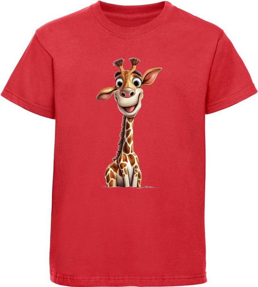 MyDesign24 T-Shirt Kinder Wildtier Print Shirt bedruckt - Baby Giraffe Baumwollshirt mit Aufdruck, i273 von MyDesign24