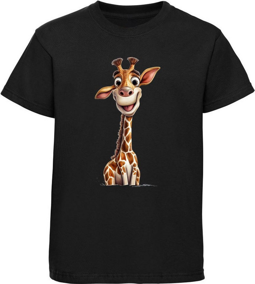 MyDesign24 T-Shirt Kinder Wildtier Print Shirt bedruckt - Baby Giraffe Baumwollshirt mit Aufdruck, i273 von MyDesign24