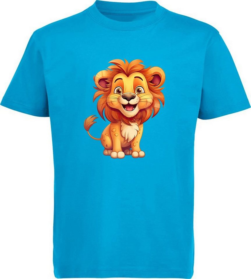 MyDesign24 T-Shirt Kinder Wildtier Print Shirt bedruckt - Baby Löwe Baumwollshirt mit Aufdruck, i275 von MyDesign24