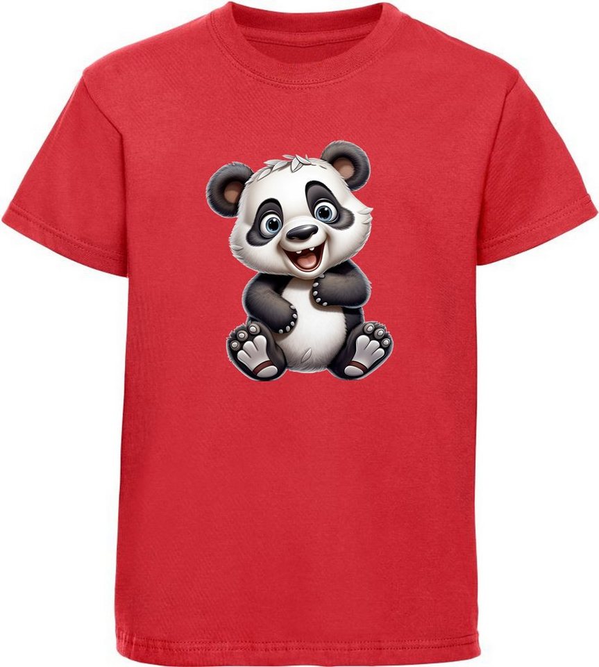 MyDesign24 T-Shirt Kinder Wildtier Print Shirt bedruckt - Baby Panda Bär Baumwollshirt mit Aufdruck, i277 von MyDesign24