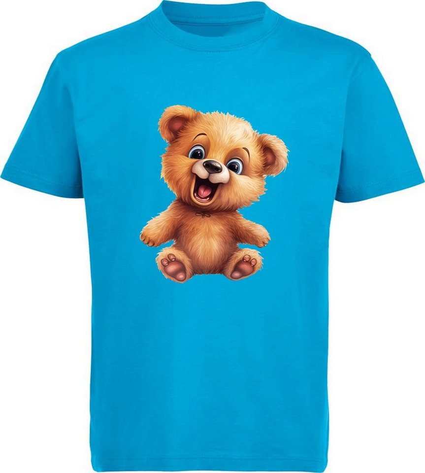 MyDesign24 T-Shirt Kinder Wildtier Print Shirt bedruckt - Baby Teddybär Baumwollshirt mit Aufdruck, i268 von MyDesign24