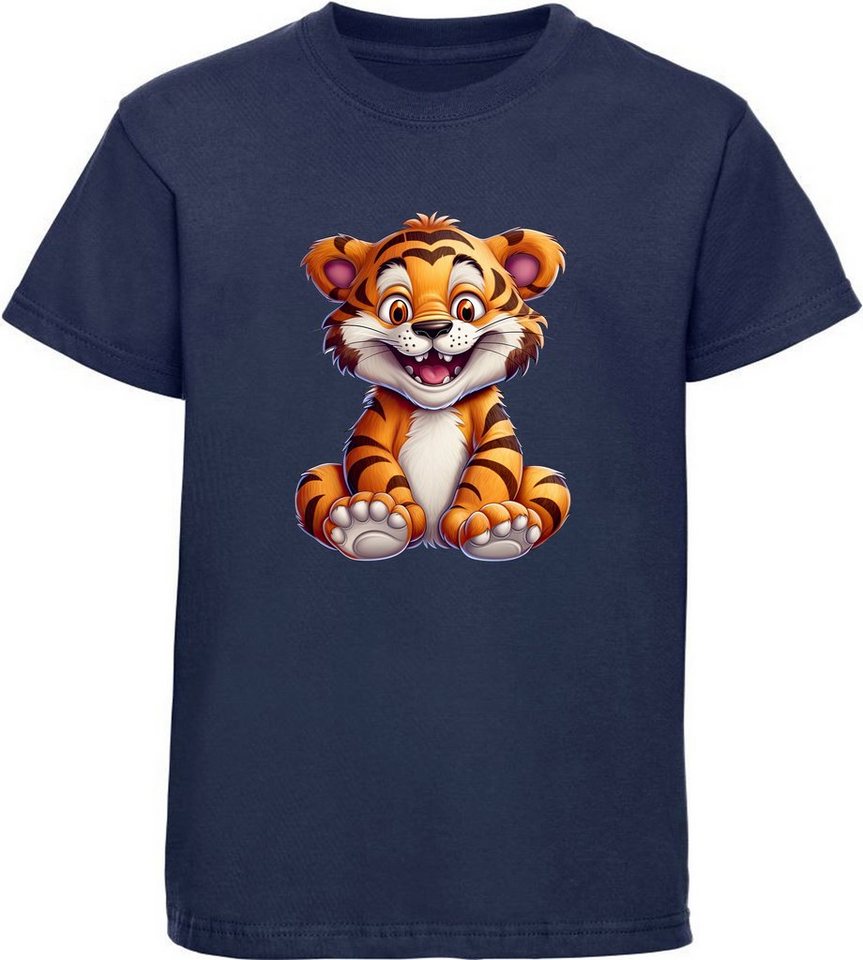 MyDesign24 T-Shirt Kinder Wildtier Print Shirt bedruckt - Baby Tiger Baumwollshirt mit Aufdruck, i278 von MyDesign24