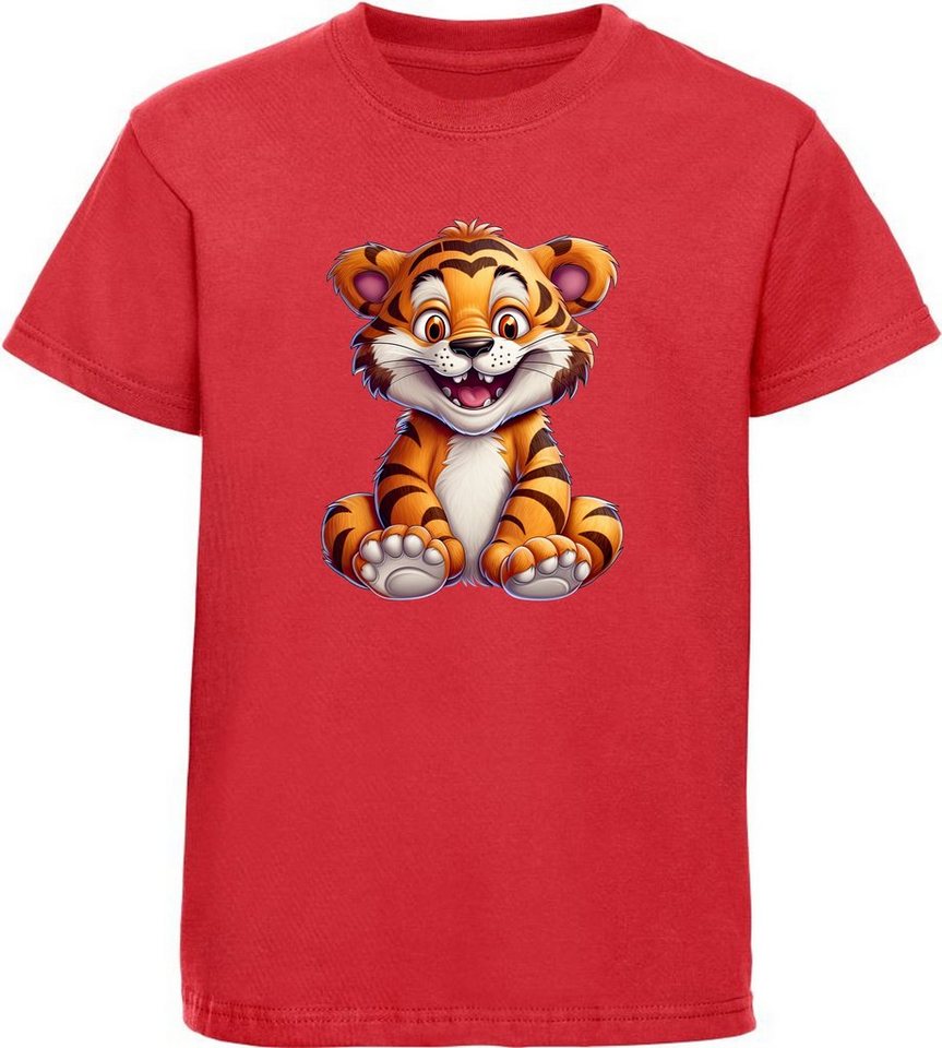 MyDesign24 T-Shirt Kinder Wildtier Print Shirt bedruckt - Baby Tiger Baumwollshirt mit Aufdruck, i278 von MyDesign24