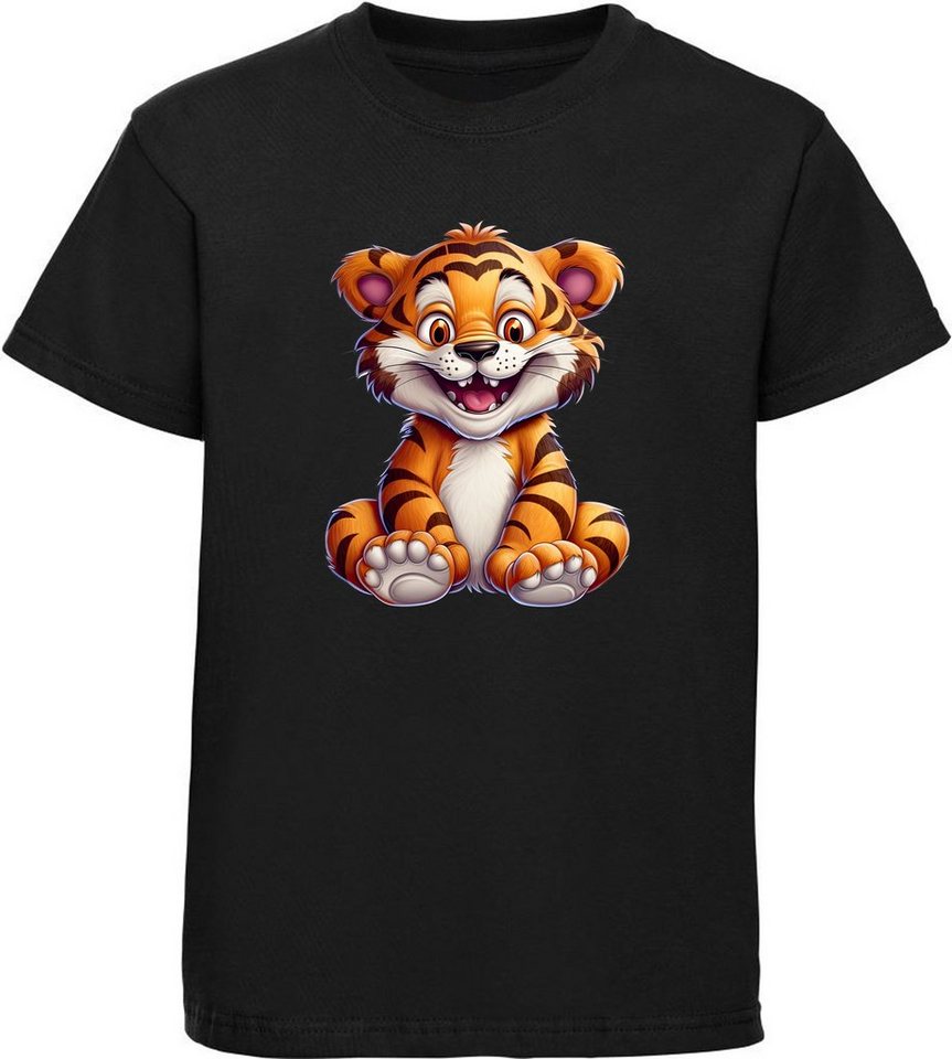 MyDesign24 T-Shirt Kinder Wildtier Print Shirt bedruckt - Baby Tiger Baumwollshirt mit Aufdruck, i278 von MyDesign24