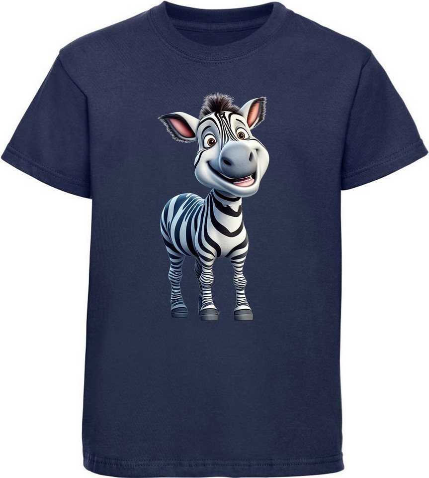 MyDesign24 T-Shirt Kinder Wildtier Print Shirt bedruckt - Baby Zebra Baumwollshirt mit Aufdruck, i280 von MyDesign24