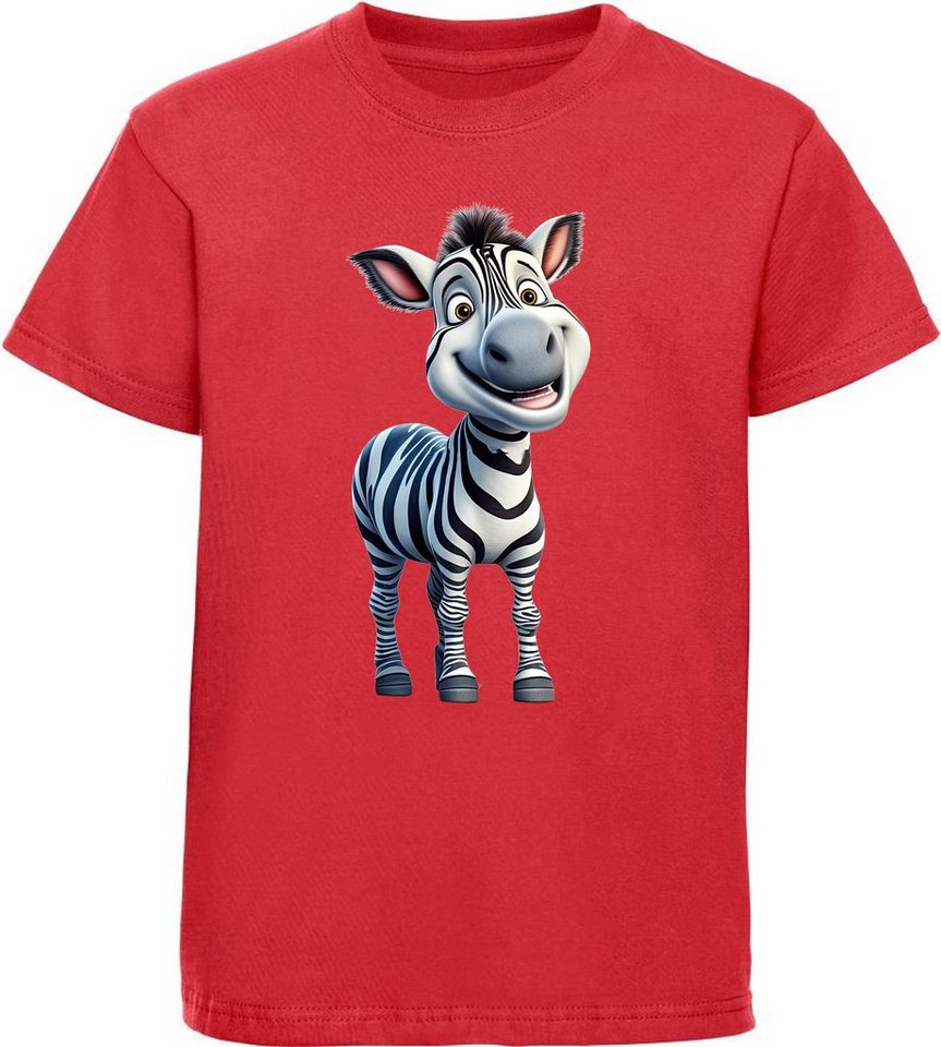 MyDesign24 T-Shirt Kinder Wildtier Print Shirt bedruckt - Baby Zebra Baumwollshirt mit Aufdruck, i280 von MyDesign24