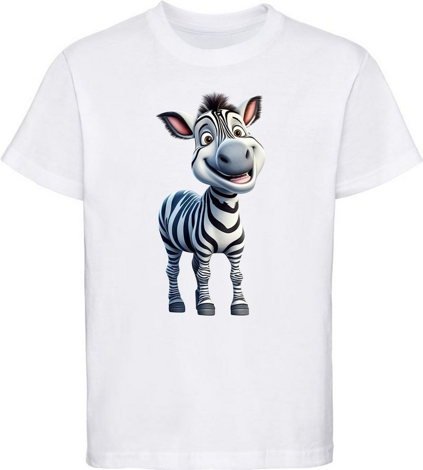 MyDesign24 T-Shirt Kinder Wildtier Print Shirt bedruckt - Baby Zebra Baumwollshirt mit Aufdruck, i280 von MyDesign24