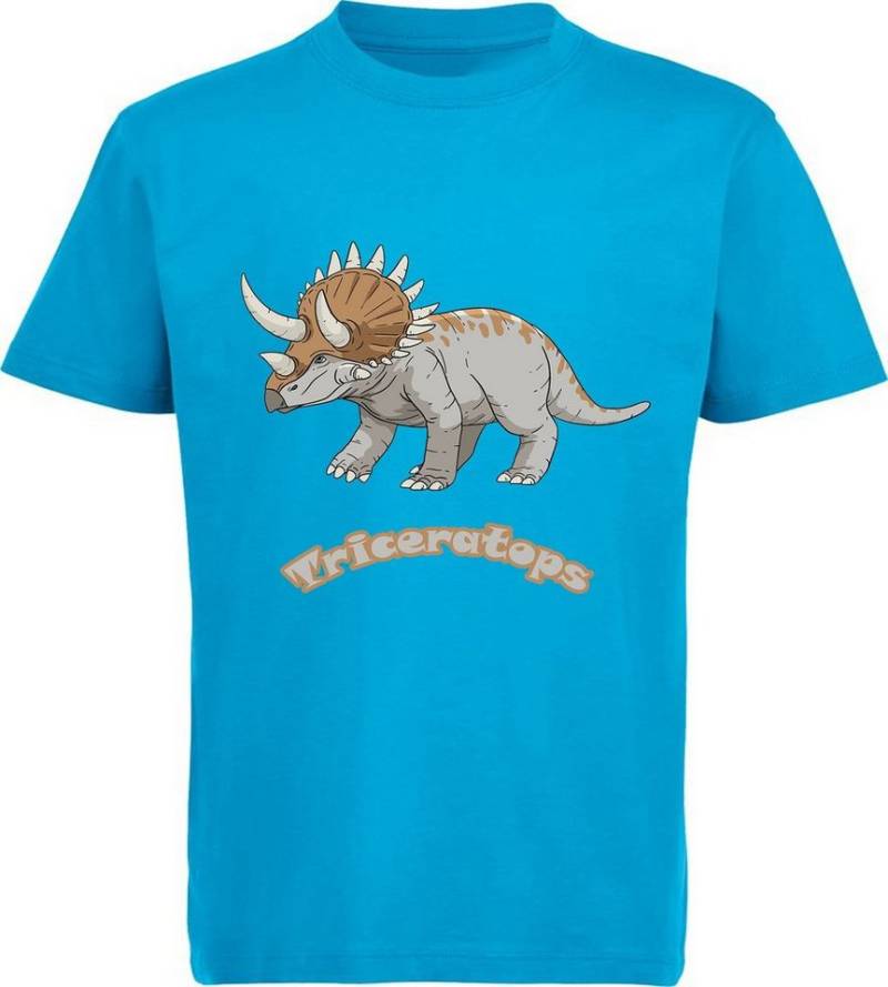 MyDesign24 T-Shirt bedrucktes Kinder T-Shirt mit Triceratops 100% Baumwolle mit Dino Aufdruck i52 von MyDesign24