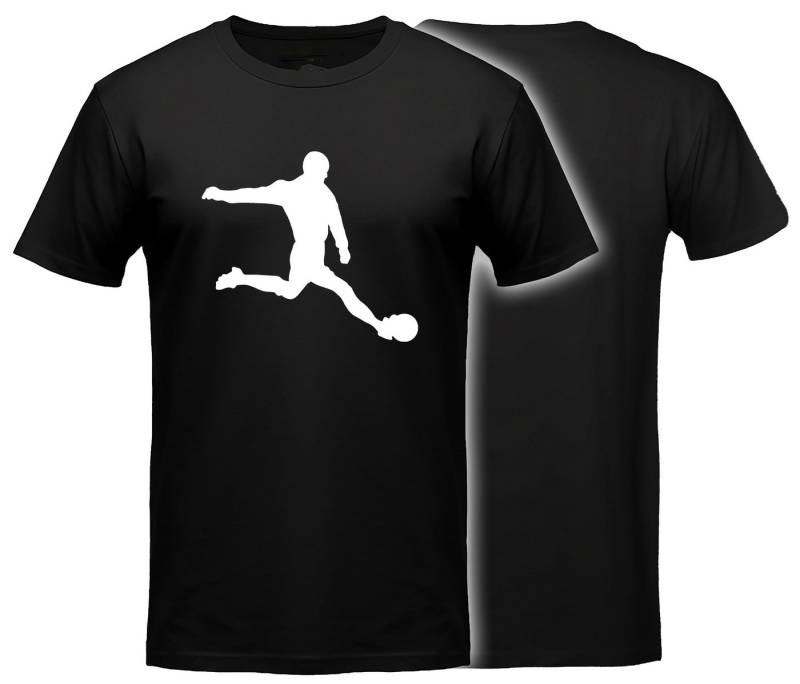 MyDesign24 T-Shirt mit Fussballer Silhouette print Fußball T-Shirt Spieler Silhouette Regular Fit i463 von MyDesign24