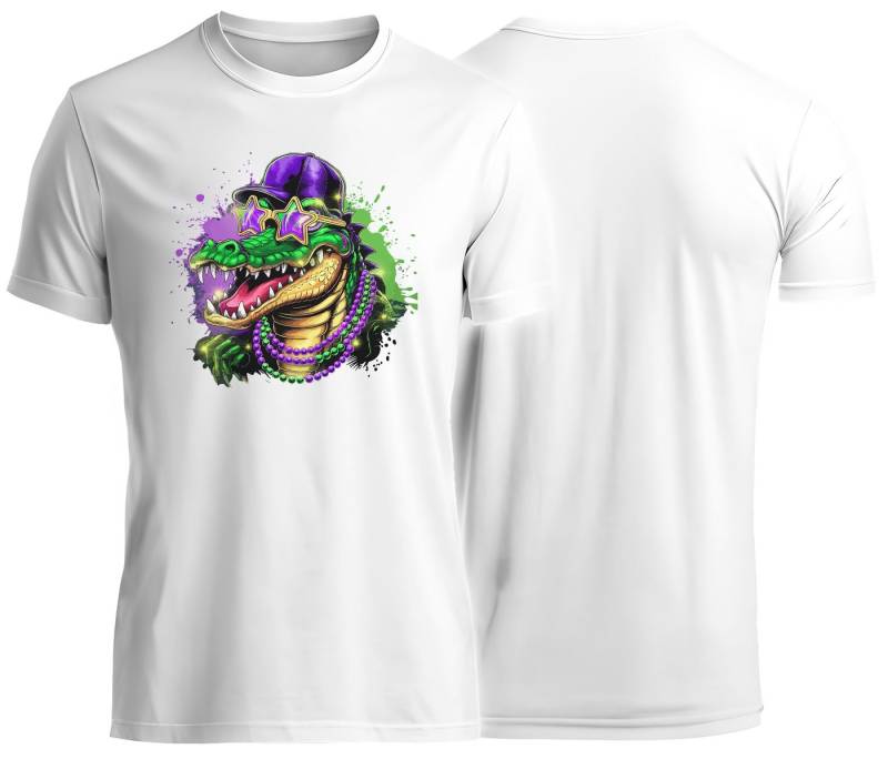 MyDesign24 T-Shirt mit buntem Alligator Print cooles Gator T-Shirt Regular Fit i635 von MyDesign24