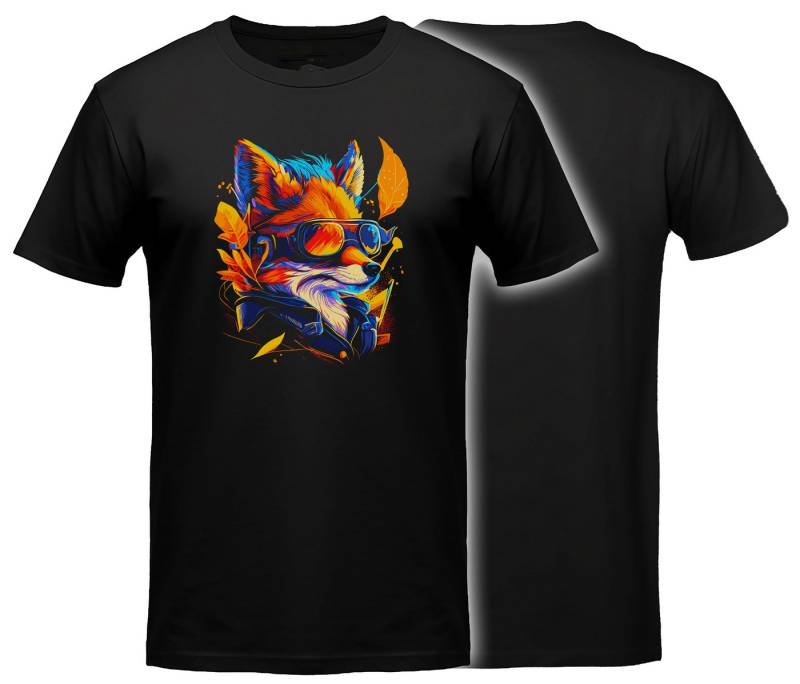 MyDesign24 T-Shirt mit coolem Fuchs print Cooles T-Shirt Regular Fit i636 von MyDesign24