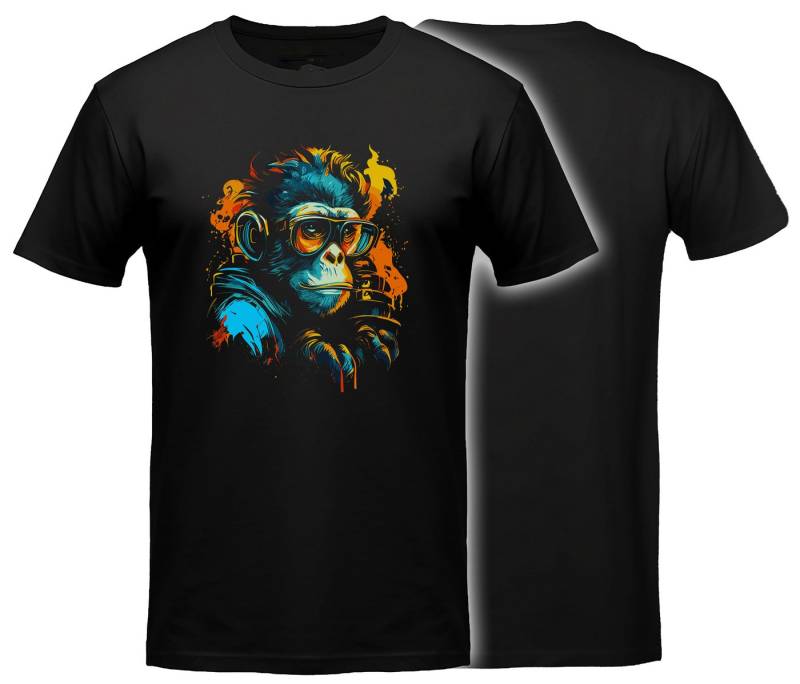 MyDesign24 T-Shirt mit coolem Streetstyle Affen Cooles Print Shirt Regular Fit i638 von MyDesign24