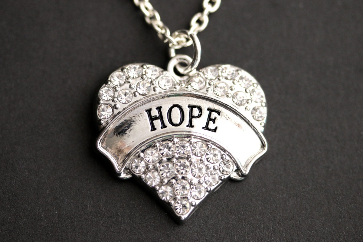 Hoffnung Halskette. Strass Herz Christliche Pave Christlichen Schmuck. Silber Handgemachte Hoffnung Halskette. Strass Herz Christliche Pave Christlichen Schmuck. Silber Handgemachte von MyDivineFelicity