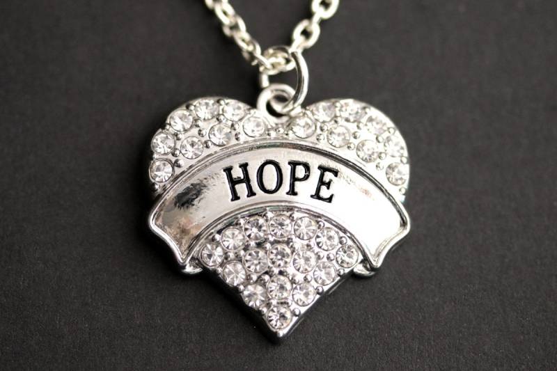 Hoffnung Halskette. Strass Herz Christliche Pave Christlichen Schmuck. Silber Handgemachte von MyDivineFelicity