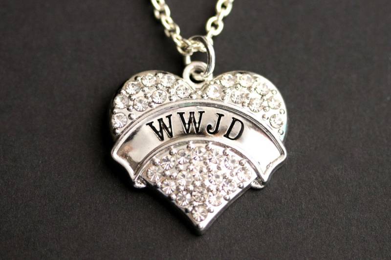 Wwjd Halskette. Strass Herz Kette. Christliche Pave Was Würde Jesus Tun Silber Christian Schmuck Wwjd Halskette. Strass Herz Kette. Christliche Pave Was Würde Jesus Tun Silber Christian Schmuck von MyDivineFelicity