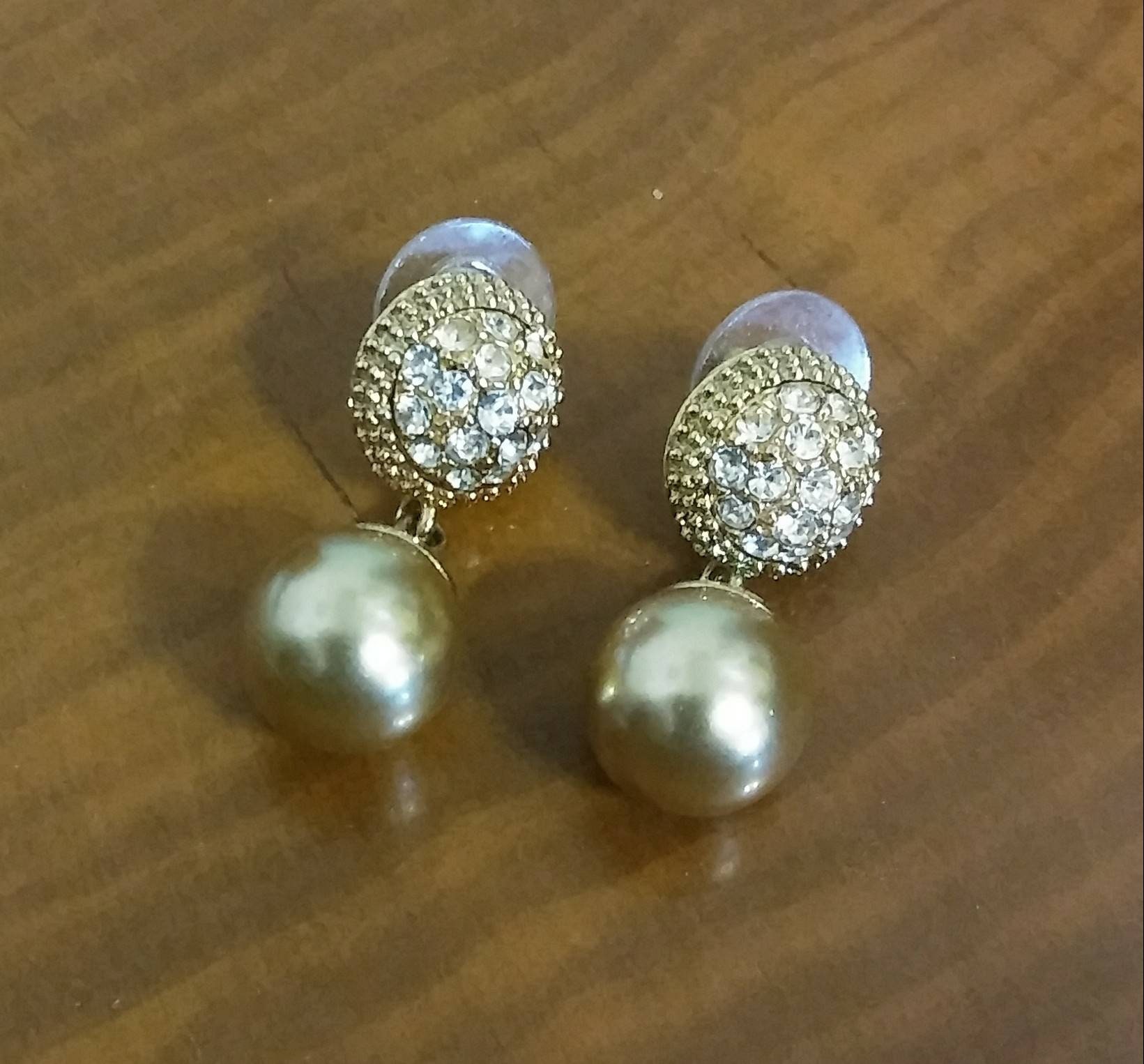 Designer Gold Perle & Strass Ohrringe Von Erwin Pearl von MyEclecticWares