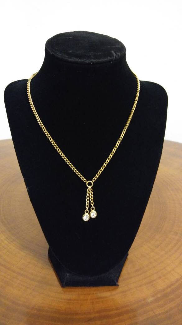 Gold Halskette Mit Strass Akzenten, Robert Rose Designer Signiert von MyEclecticWares