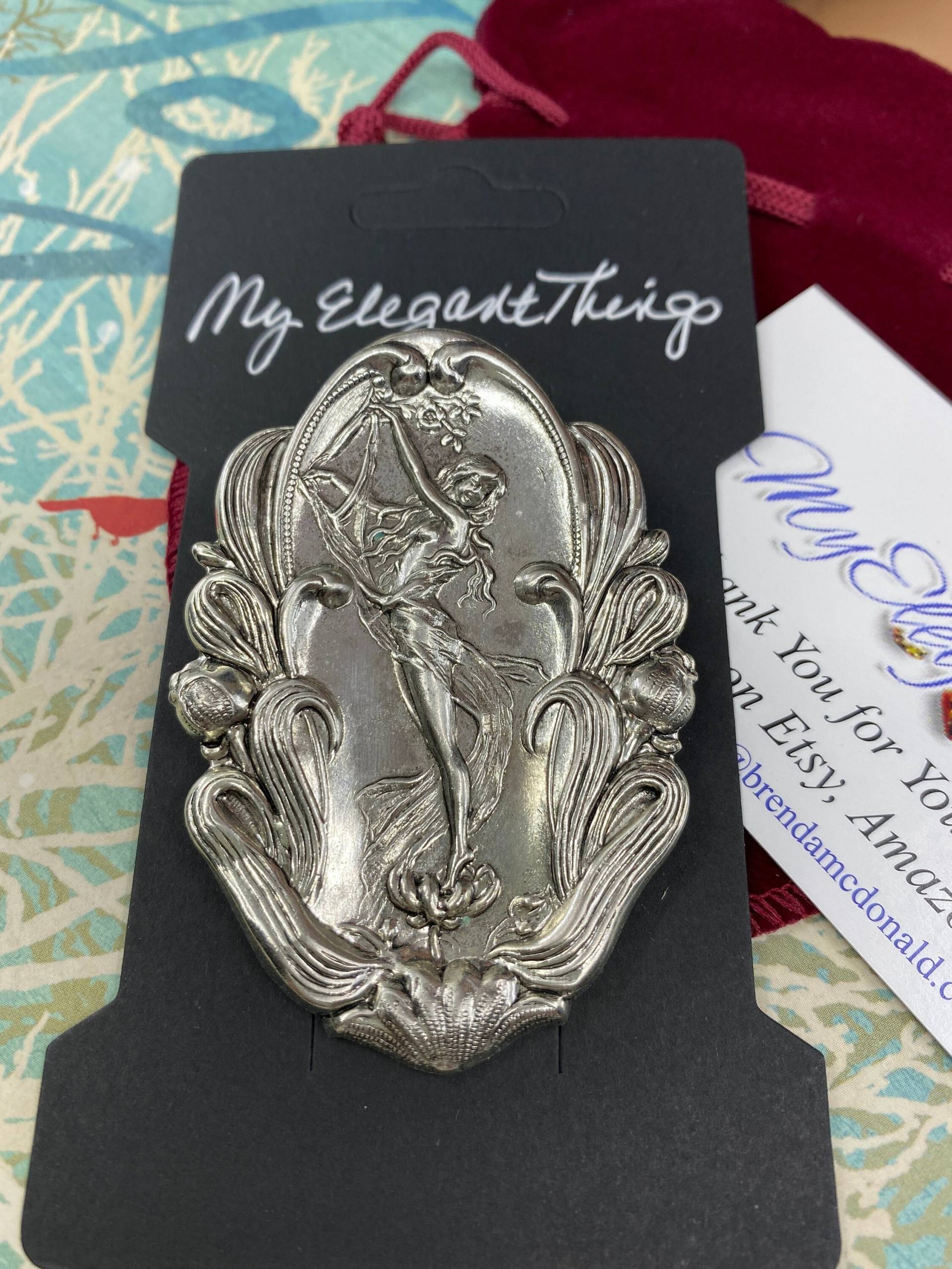 Anstecknadel Im Art-Deco-Stil - Großes Statement-Stück, Silberne „Lady in The Garden" Myelegantthings von MyElegantThings