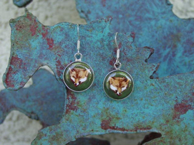 Emaille Fuchs Ohrringe Sterling Silber Schmuck Geschenk von MyEquestrianJewelry