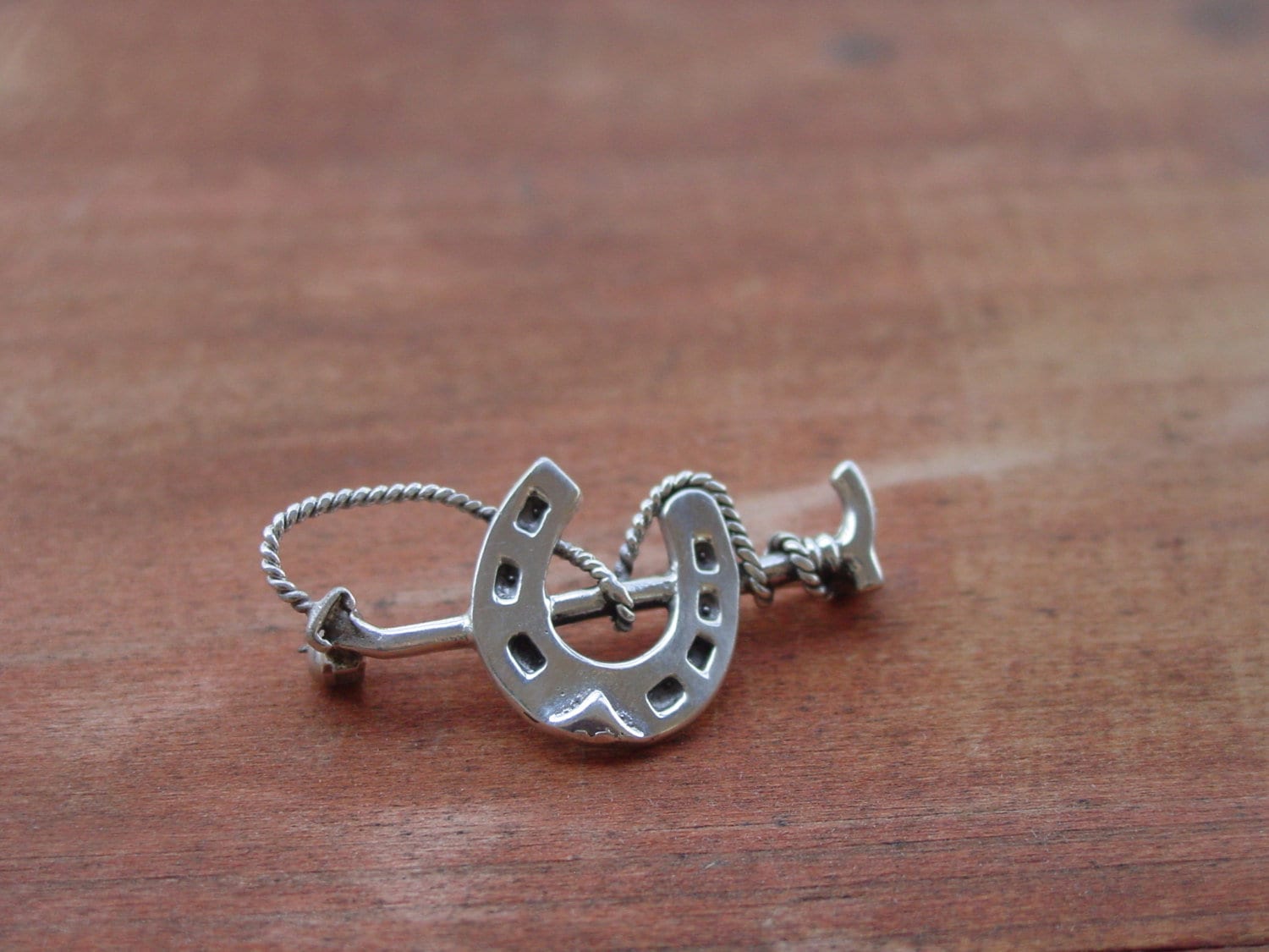 Hufeisen Brosche Aus 925Er Silber Kropf Anstecknadel von MyEquestrianJewelry