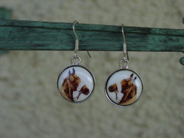 Red Rum Horse Ohrringe Sterling Silber Emaille Schmuck von MyEquestrianJewelry