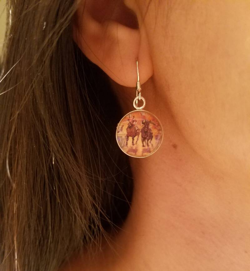 Seabiscuit Pferderennen Ohrringe Sterling Silber Schmuck von MyEquestrianJewelry