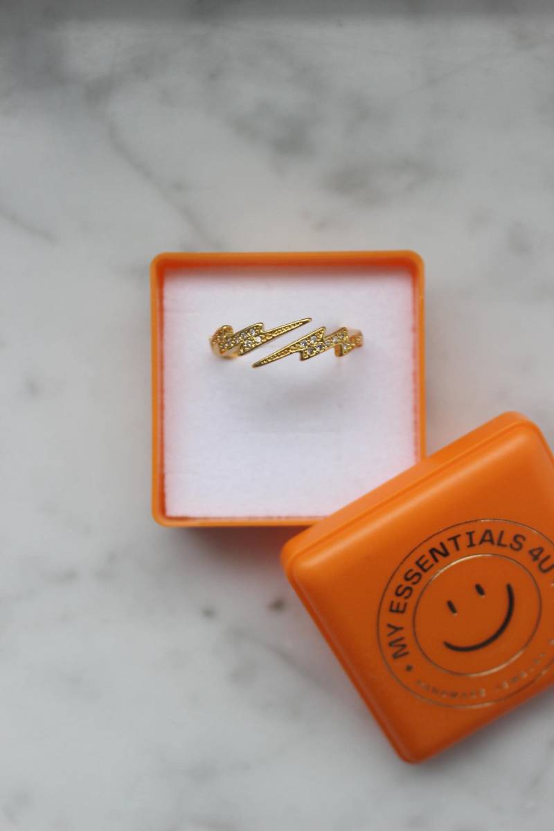 Flash Ring | Blitz Vergoldeter Verstellbar One Size Stapelring Statementring Geschenk Freundin von MyEssentials4u