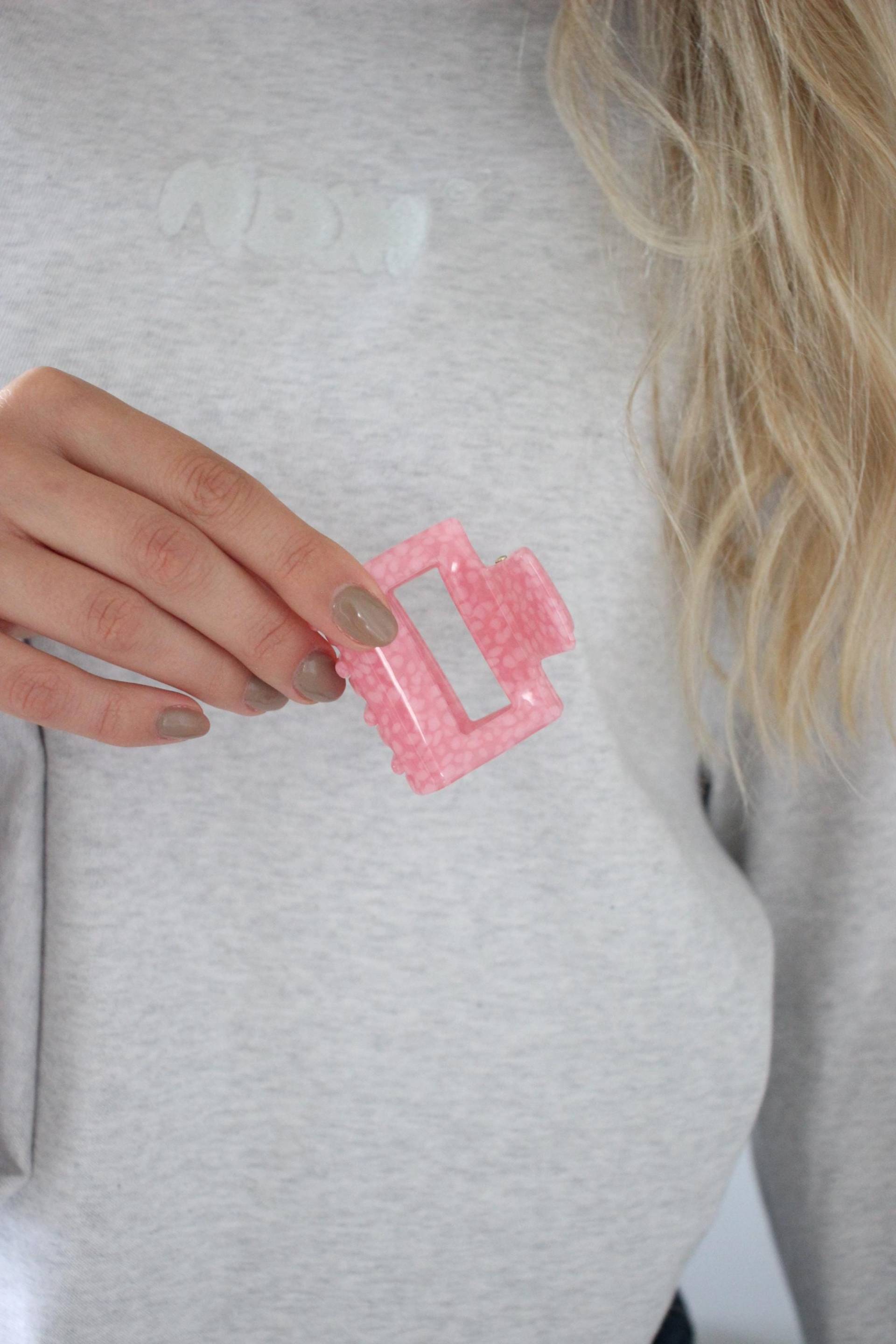 Haarklammer Pink Dots | Pinke Haarkralle Hair Clip Rosa Fester Halt Logo Claw Mini Haaraccessoire Farbenfroh von MyEssentials4u