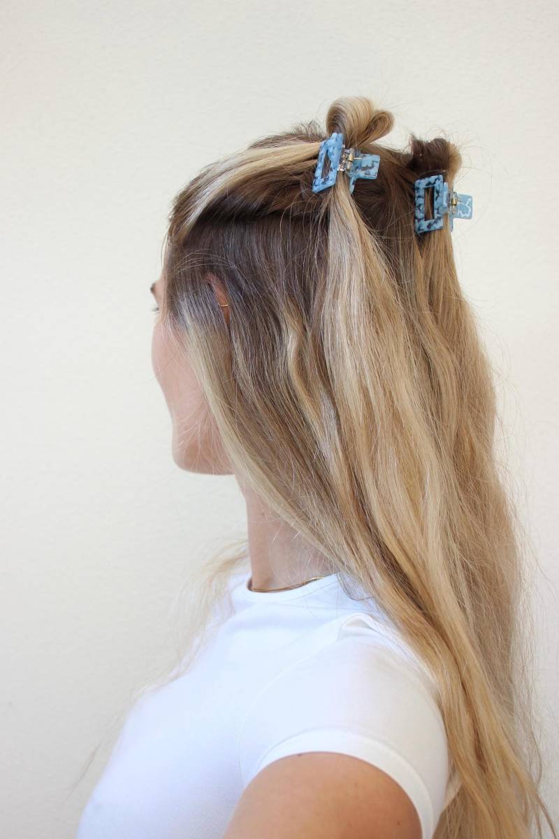 Haarklammer Snowflake Mini | 2Er-Set Hair Clips Kleine Haarspangen Haarkrallen Blau Hair Claw Geschenkset Boho von MyEssentials4u