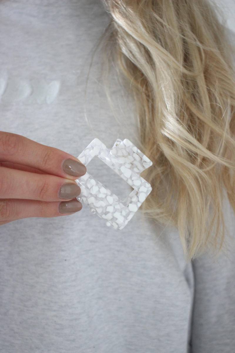 Haarklammer Snowflake | Weiße Winter Hair Clip Wichtelgeschenk Logo Clip Hair Claw Mini Haaraccessoire von MyEssentials4u