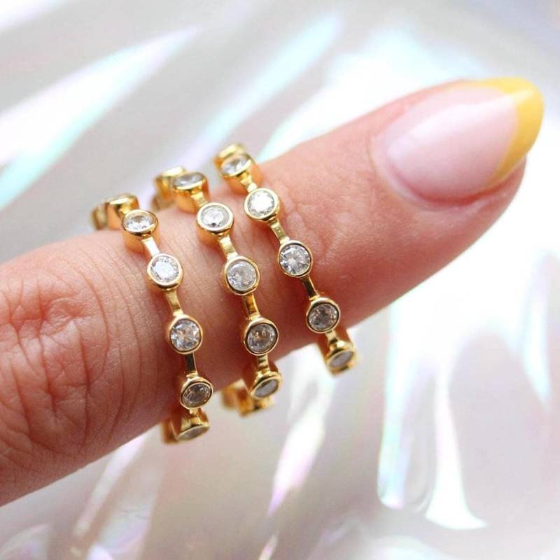 Twinkle Ring | 18K Vergoldeter Statementring Goldschmuck Schmuckbox Glänzender Verstellbarer Einheitsgröße von MyEssentials4u