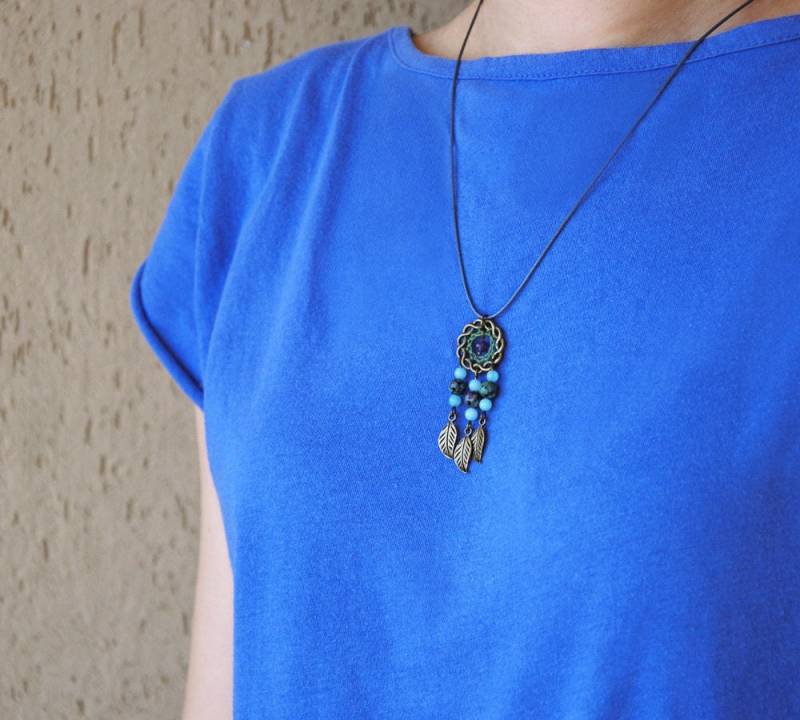 Rubin in Zoisit Traumfänger Halskette, Boho Jadeit Anhänger, Amethyst Februar Geburtsstein, Multi Edelstein Juni Geburtsstein von MyFantasies