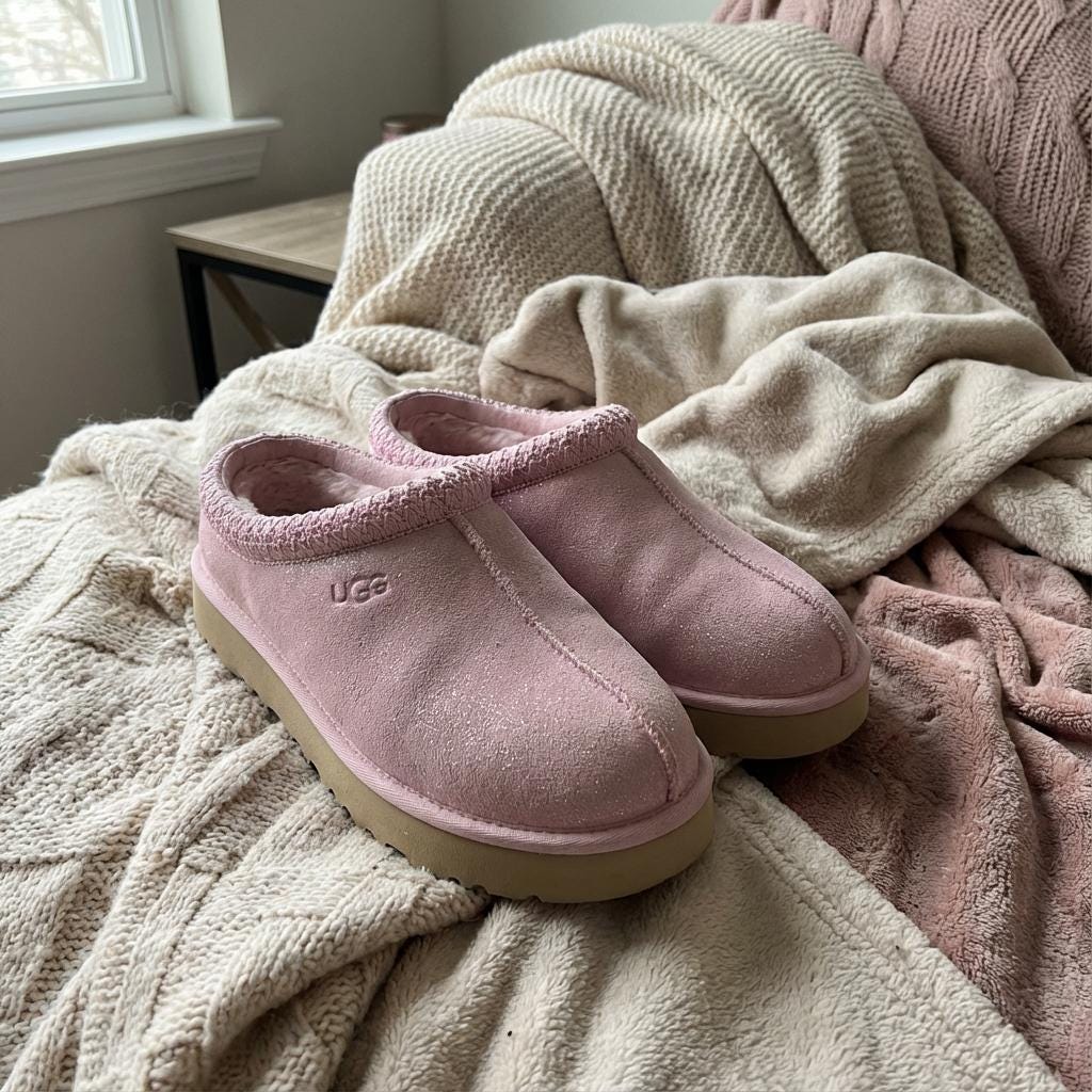 Ugg Tazz Slippers Pink, Cozy Slippers, Uggs, Suede Sheepskin Platform, Women Shoes, Winter Luxury Brand Pink Uggs von MyFavStoreNoW
