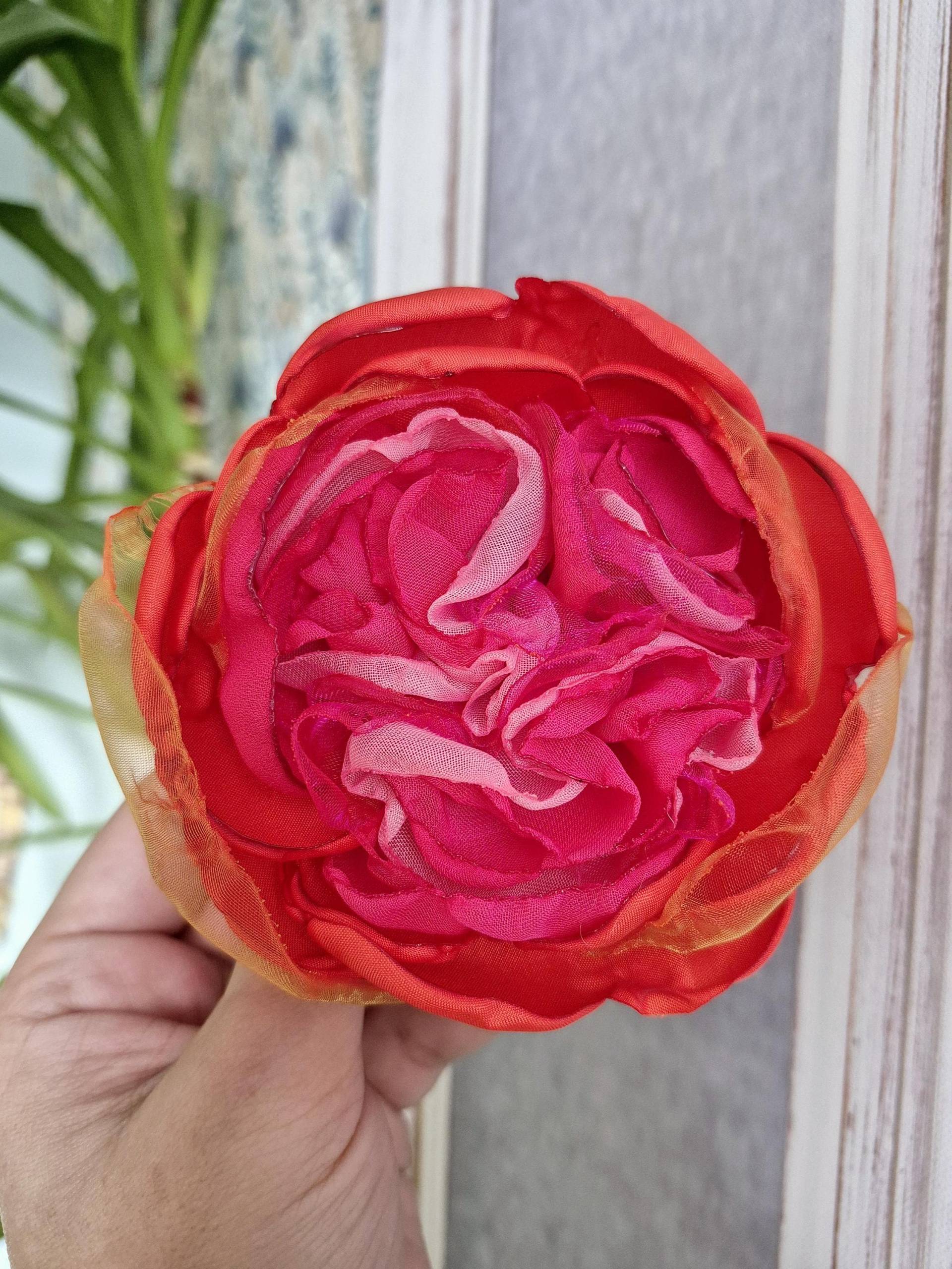 Handgemachter Seiden Peony Flower Pin Orange, Pink, Fuchsia Brosche Handgemachter Seiden Peony Flower Pin Orange, Pink, Fuchsia Brosche von MyFlowerAccessories