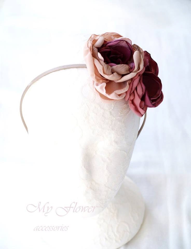Mauve Pink Rose Blumen Haarband Seide & Chiffon Mauve Pink Rose Blumen Haarband Seide & Chiffon von MyFlowerAccessories