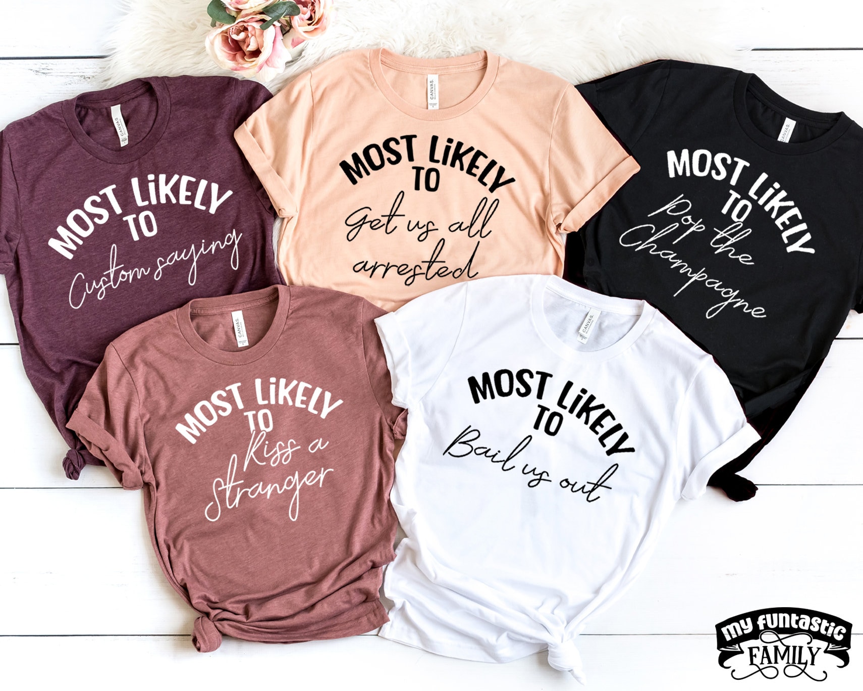 Lustige Mädchen Weekend Shirts, Passende Junggesellinnen Party Outfit, Besties Trip, Best Friend Passendes Crew Outfit von MyFuntasticFamily