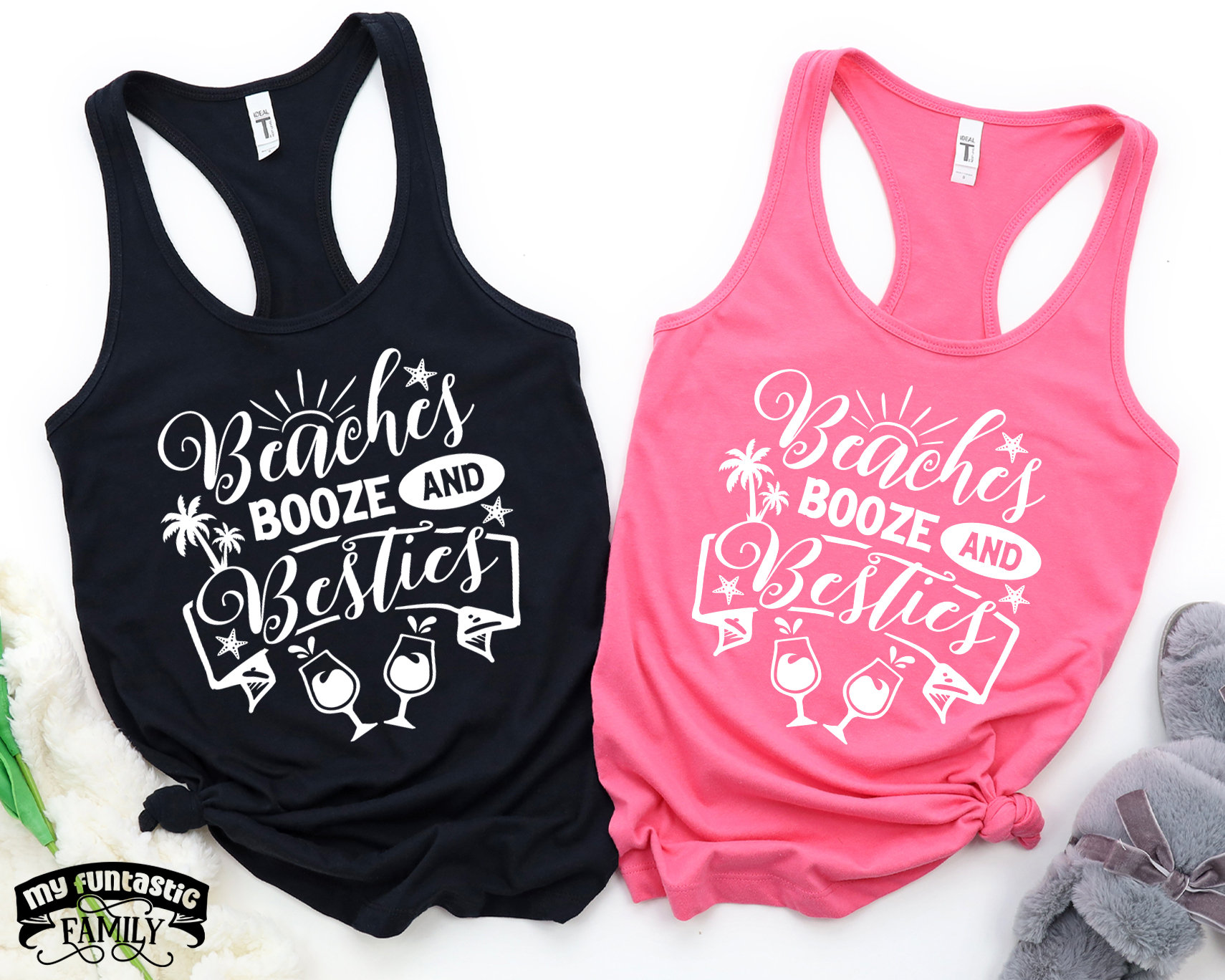 Strände, Booze Und Besties Tank Top, Lustige Mädchen Strand Tank, Junggesellinnen Party, Reise, Wochenende, Outfit, Beste Freundin Shirts von MyFuntasticFamily