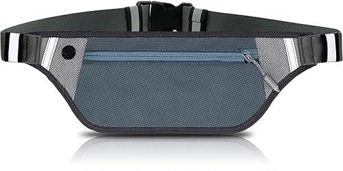 MyGadget Bauchtasche Sport - Jogging Hüfttasche Tasche [extra flach & schmal] Fitness für Herren und Damen - Stone Grey von MyGadget