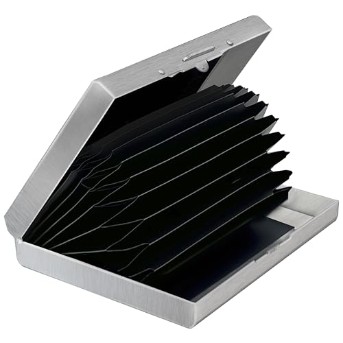 MyGadget Kartenetui Aluminium Geldbörse - RFID & NFC Schutz für 10 EC-Karten | Kreditkarten - Kreditkartenetui Slim Wallet für Damen, Herren - Silber von MyGadget