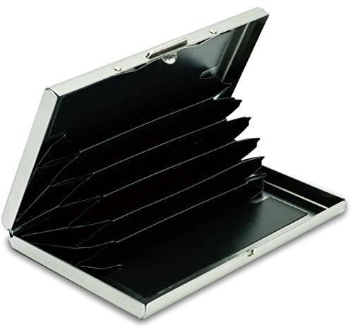MyGadget Kartenetui Aluminium Geldbörse - RFID & NFC Schutz für 6 EC-Karten | Kreditkarten - Kreditkartenetui Slim Wallet Card Holder für Damen, Herren - Silber von MyGadget