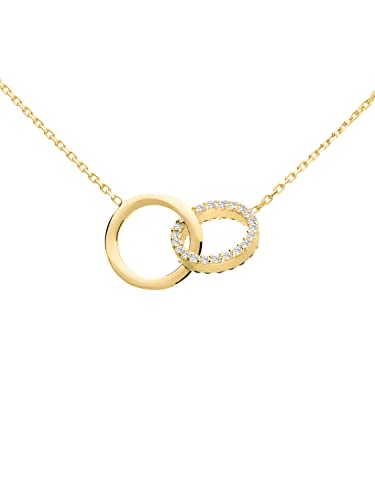 My Gold Halskette Kette Echtes Gelbgold 333 Gold (8 Karat) Zirkonia Schwarz Weiß 45cm Goldkette Dajana L-01370-G301-CZC von My Gold