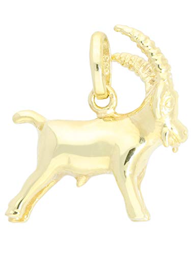 My Gold Damen Herren Kinder Sternzeichen Anhänger Steinbock Gold 333 (Ohne Kette) Echtes Gelbgold (8 Karat) Massiv 18mm x 18mm Zodiac Basic A-05976-G301-Ste von My Gold
