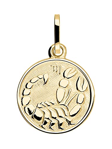 My Gold Damen Kinder Anhänger Sternzeichen SKORPION Gold 333 (Ohne Kette) Gelbgold (8 Karat) Ø 12mm Rund Tierkreiszeichen Zodiac round A-06017-G303-Sko von My Gold