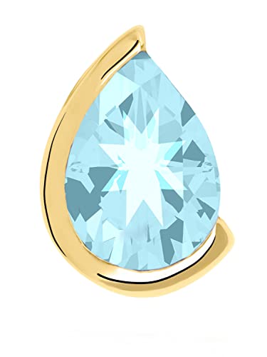 My Gold Anhänger Topas (Ohne Kette) Echtes Gelbgold 375 Gold (9 Karat) Edelstein Blautopas 9mm x 6mm Mary Kay V0013914 von My Gold