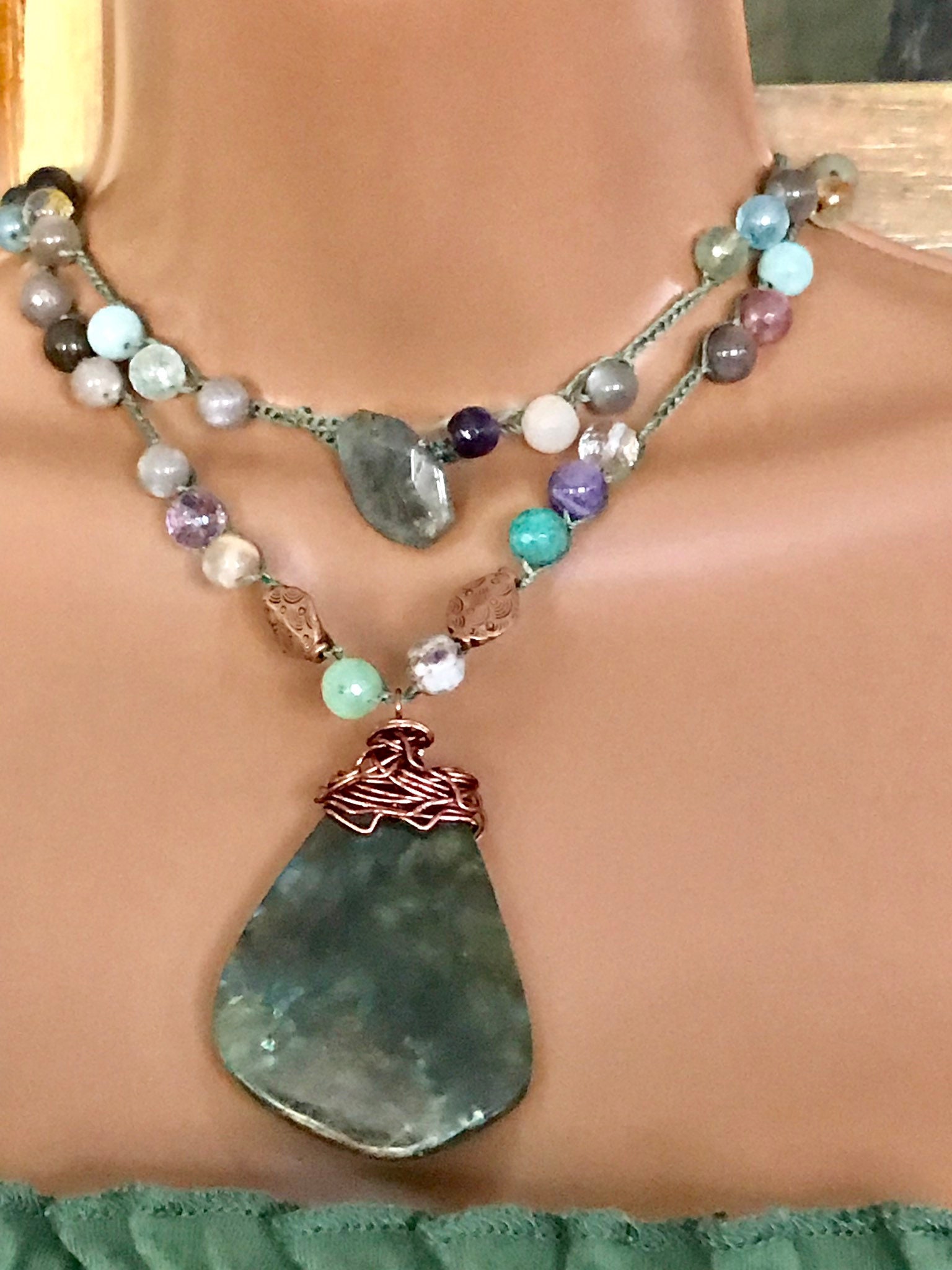 Labradorit Anhänger Halskette von MyGoodVibes