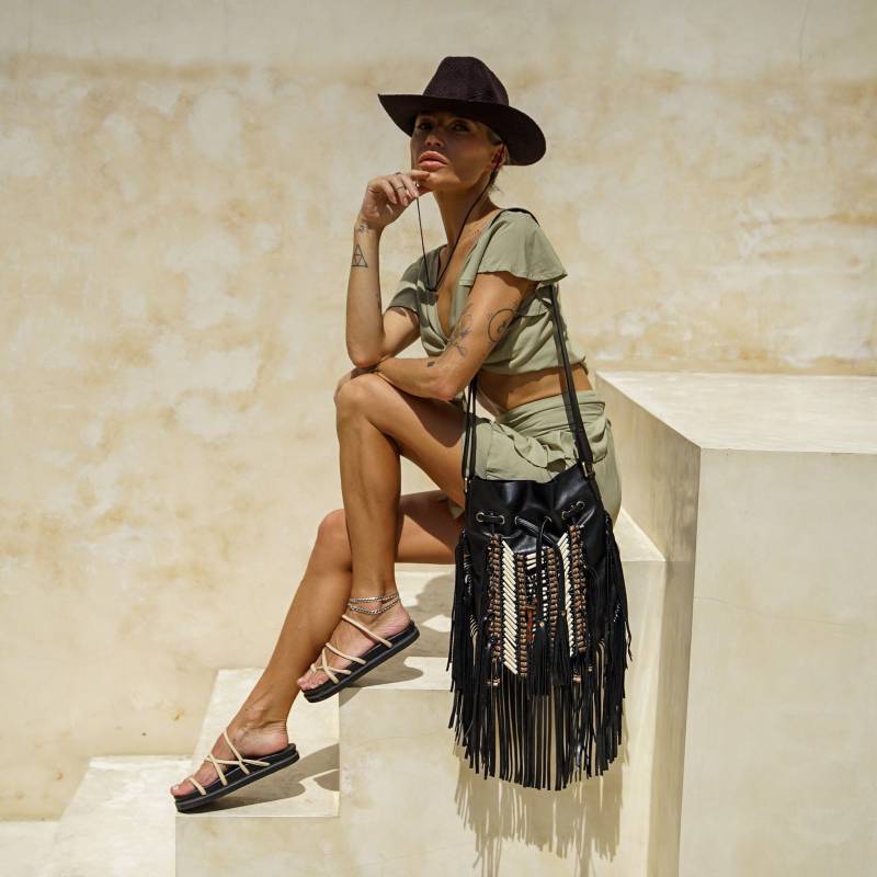 Western Fransen Geldbörse, Boho Leder Umhängetasche von MyGratitudeBali