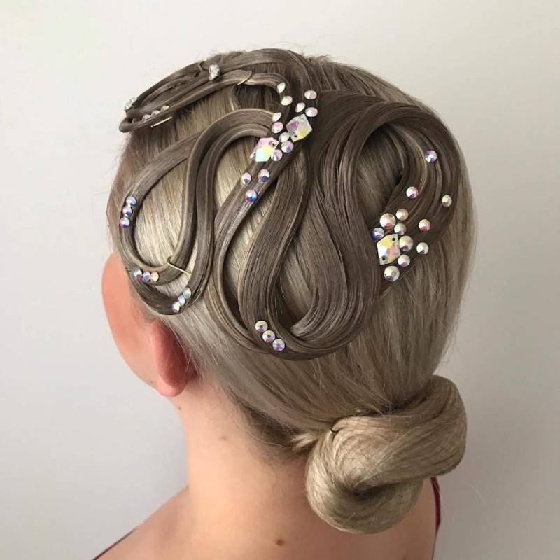 Haarteil Standardschmuck Latein Tanz Haar Kleid Accessoire Strass Tanzen Kostüm Wettbewerb Frisur von MyHairpieceByLenka