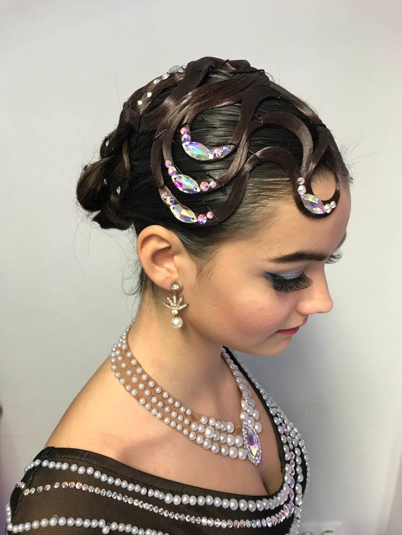 Haarteil Standardschmuck Latein Tanz Haar Kleid Accessoire Strass Tanzen Kostüm Wettbewerb Frisur von MyHairpieceByLenka