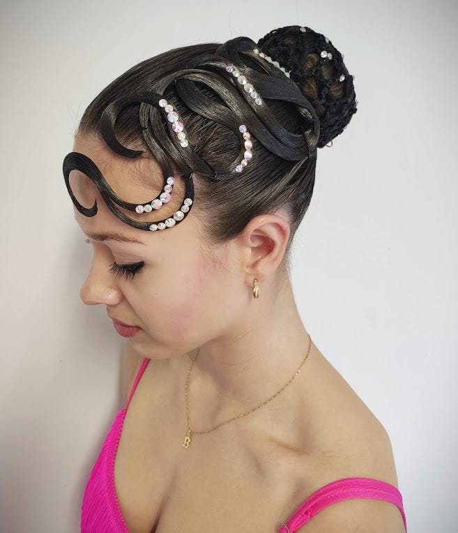 Haarteil Standardschmuck Latein Tanz Haar Kleid Accessoire Strass Tanzen Kostüm Wettbewerb Frisur von MyHairpieceByLenka